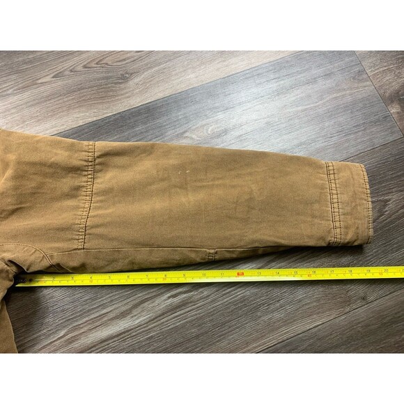 Levis Jacket Mens M Brown Sherpa Lined Canvas Chore Coat Barn Field Hooded - Picture 8 of 8